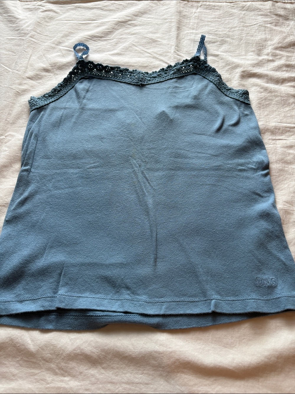 Duck Head Light Blue Lace-Trim Cami. Med